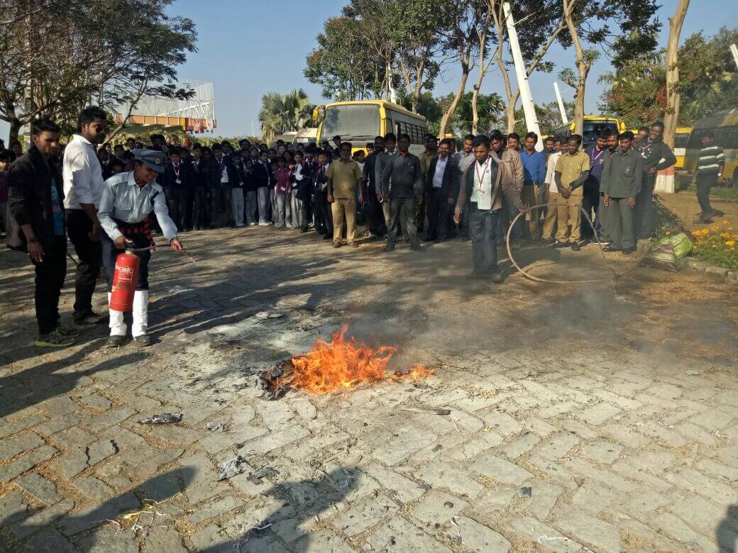 Mock Fire Drill involving students conducted on 27th January 2018